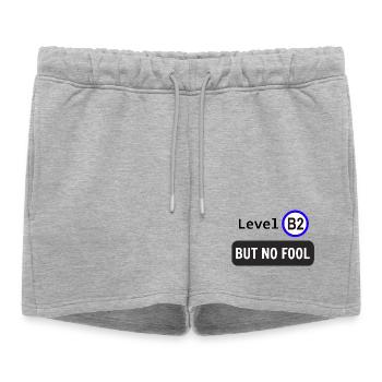 Niveau B2, mais pas idiot - Short de survêtement femme premium - gris chiné - Devant - AI Model Female 172 light (172cm)