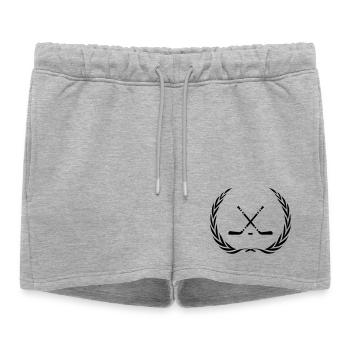 Couronne de bâton de hockey sur glace - Short de survêtement femme premium - gris chiné - Devant - AI Model Female 172 light (172cm)