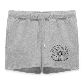 Résumé du Kawaii au chou et légumes - Short de survêtement femme premium - gris chiné - Devant - AI Model Female 172 light (172cm)