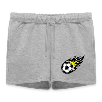 Ballon de Flamme de Football - Short de survêtement femme premium - gris chiné - Devant - AI Model Female 172 light (172cm)