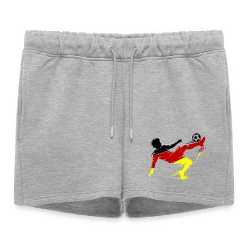 Retournée en pied aérien Allemagne Football - Short de survêtement femme premium - gris chiné - Devant - AI Model Female 172 light (172cm)