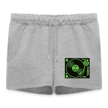 Platine Techno DJ Mixer Vinyl Rave - Short de survêtement femme premium - gris chiné - Devant - AI Model Female 172 light (172cm)