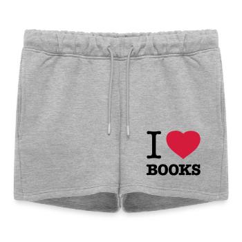 J’AIME LES LIVRES Livres Rat de bibliothèque Rat de bibliothèque Rat de bibliothèque Rat de bibliothèque - Short de survêtement femme premium - gris chiné - Devant - AI Model Female 172 light (172cm)