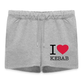 I LOVE KEBAB - Short de survêtement femme premium - gris chiné - Devant - AI Model Female 172 light (172cm)