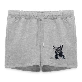 Bouledogue Français - Short de survêtement femme premium - gris chiné - Devant - AI Model Female 172 light (172cm)