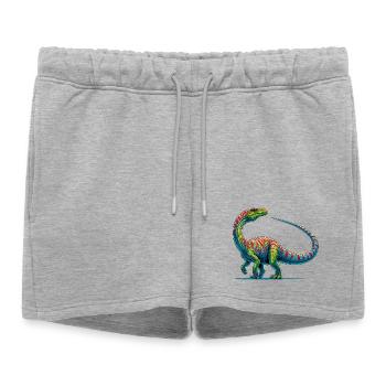 Dinosaure - Short de survêtement femme premium - gris chiné - Devant - AI Model Female 172 light (172cm)