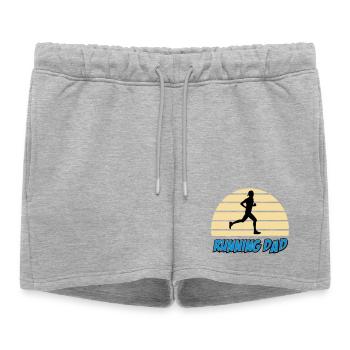 Running dad - Short de survêtement femme premium - gris chiné - Devant - AI Model Female 172 light (172cm)