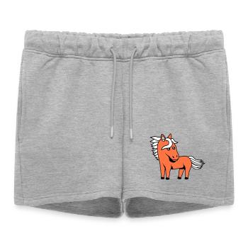 cheval mignon poney poulain cheval fille mignon bande dessinée - Short de survêtement femme premium - gris chiné - Devant - AI Model Female 172 light (172cm)