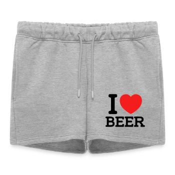 J’adore la bière (les couleurs peuvent être changées) - Short de survêtement femme premium - gris chiné - Devant - AI Model Female 172 light (172cm)