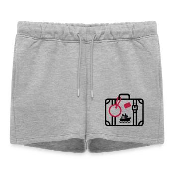Vacances en croisière de voyage avec valises - Short de survêtement femme premium - gris chiné - Devant - AI Model Female 172 light (172cm)