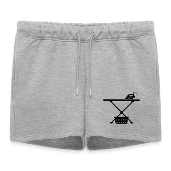 Srichplak en fer et panier à linge - Short de survêtement femme premium - gris chiné - Devant - AI Model Female 172 light (172cm)