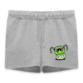 Caterpillar Middle Finger Insult Hole Sunglasses - Women’s Premium Organic Sweatshorts - heather grey - Front - AI Model Female 172 light (172cm)