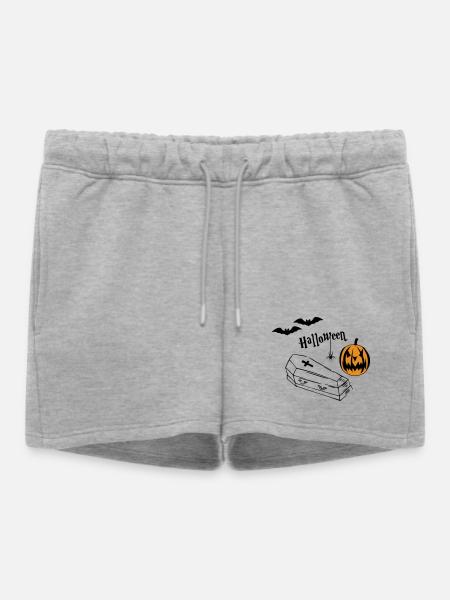 Silhouette de citrouille d’Halloween - Short de survêtement femme premium - gris chiné