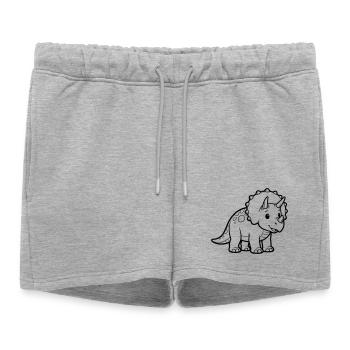 Bébé Tricératops - Short de survêtement femme premium - gris chiné - Devant - AI Model Female 172 light (172cm)