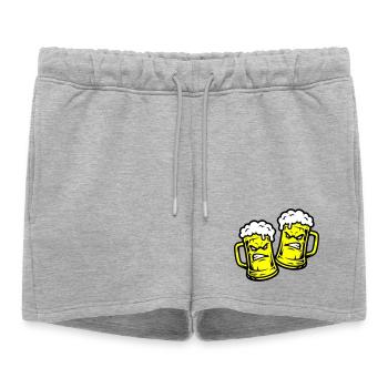 Verre de bière comique - Short de survêtement femme premium - gris chiné - Devant - AI Model Female 172 light (172cm)
