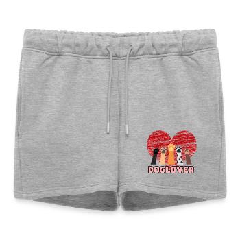 Doglover pour les vrais amoureux des chiens # - Short de survêtement femme premium - gris chiné - Devant - AI Model Female 172 light (172cm)