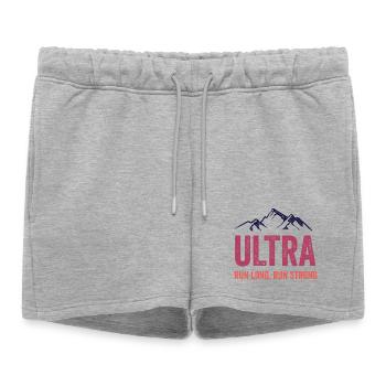 Ultra Running - Run Long. Courez fort. - Short de survêtement femme premium - gris chiné - Devant - AI Model Female 172 light (172cm)