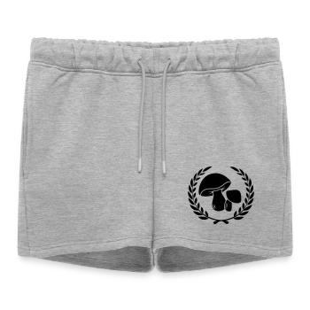 Champignons dans une couronne de laurier - Short de survêtement femme premium - gris chiné - Devant - AI Model Female 172 light (172cm)