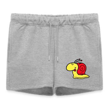 Escargot effronté langue sortant rapidement petit - Short de survêtement femme premium - gris chiné - Devant - AI Model Female 172 light (172cm)