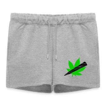 Néon Feuille De Cannabis Graphique - Short de survêtement femme premium - gris chiné - Devant - AI Model Female 172 light (172cm)