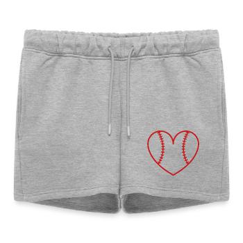 Cœur du baseball softball - Short de survêtement femme premium - gris chiné - Devant - AI Model Female 172 light (172cm)