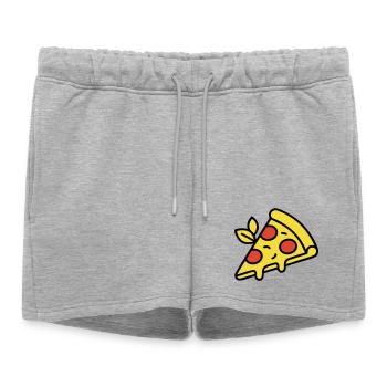 Pizza Piece Italie Nourriture Pizzeria Foodie Gourmet - Short de survêtement femme premium - gris chiné - Devant - AI Model Female 172 light (172cm)