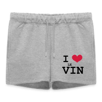 I Love le Vin - Short de survêtement femme premium - gris chiné - Devant - AI Model Female 172 light (172cm)