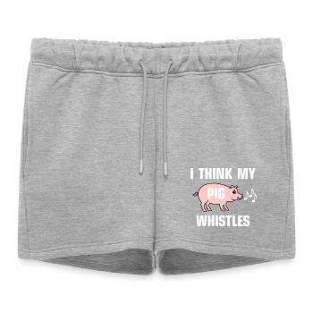 Je pense que mon cochon siffle - Short de survêtement femme premium - gris chiné - Devant - AI Model Female 172 light (172cm)