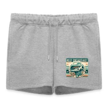 Design de passionné de récif, tortue d’eau vintage - Short de survêtement femme premium - gris chiné - Devant - AI Model Female 172 light (172cm)