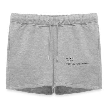 Nourriture – Verbe - L’art nocturne de la jouissance - Short de survêtement femme premium - gris chiné - Devant - AI Model Female 172 light (172cm)