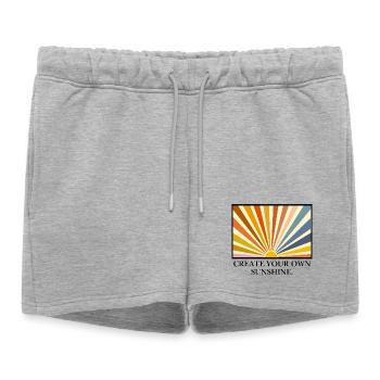 Créez votre propre soleil. - Short de survêtement femme premium - gris chiné - Devant - AI Model Female 172 light (172cm)