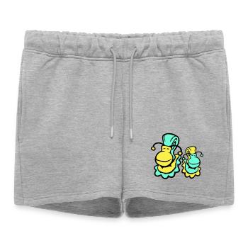 2 escargots coquille d'escargot enfant papa maman famille - Short de survêtement femme premium - gris chiné - Devant - AI Model Female 172 light (172cm)