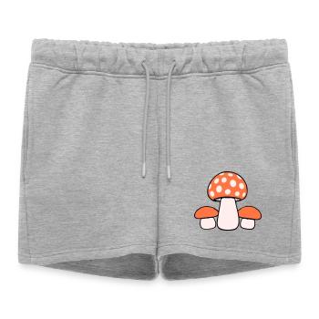 3 Mushrooms Three Group Dotted Family Fungi Nature - Women’s Premium Organic Sweatshorts - heather grey - Front - AI Model Female 172 light (172cm)