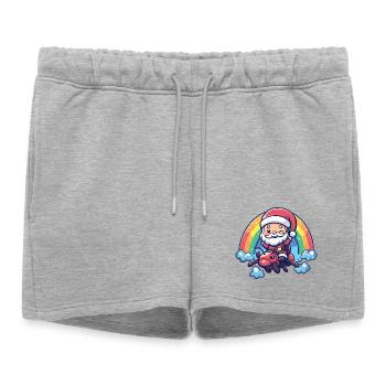 Fourmi Père Noël - Short de survêtement femme premium - gris chiné - Devant - AI Model Female 172 light (172cm)