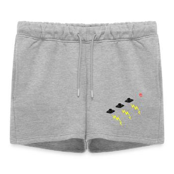 Invasion d’OVNIs, attaque éclair Vector extraterrestre - Short de survêtement femme premium - gris chiné - Devant - AI Model Female 172 light (172cm)