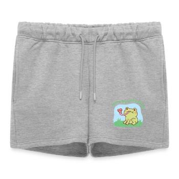 Une jolie grenouille attire le cœur Tu es mon bon coup - Short de survêtement femme premium - gris chiné - Devant - AI Model Female 172 light (172cm)