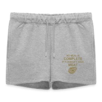 Viande, grillage, barbecue, steak, steak, chef de l’Ouest. - Short de survêtement femme premium - gris chiné - Devant - AI Model Female 172 light (172cm)