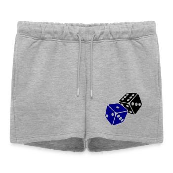 Blue Cube Minimal Design - Short de survêtement femme premium - gris chiné - Devant - AI Model Female 172 light (172cm)