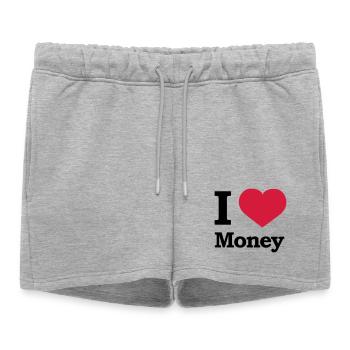 I love Money | Herz | Heart - Short de survêtement femme premium - gris chiné - Devant - AI Model Female 172 light (172cm)