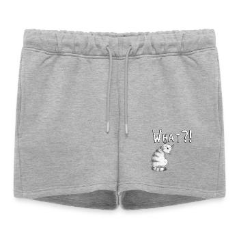 Motif de chat I chat ennuyé avec dire je - Short de survêtement femme premium - gris chiné - Devant - AI Model Female 172 light (172cm)