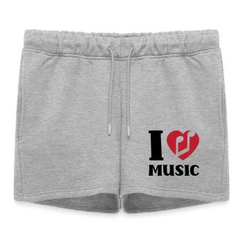 J’adore la musique - Short de survêtement femme premium - gris chiné - Devant - AI Model Female 172 light (172cm)