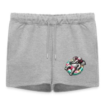 Un éléphant détendu sur une piste de natation - Short de survêtement femme premium - gris chiné - Devant - AI Model Female 172 light (172cm)