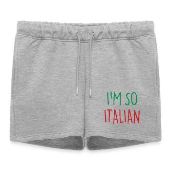 JE SUIS TELLEMENT ITALIEN Italie Italien - Short de survêtement femme premium - gris chiné - Devant - AI Model Female 172 light (172cm)