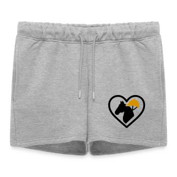 Équitation Cœur Sport Cheval Passion - Short de survêtement femme premium - gris chiné - Devant - AI Model Female 172 light (172cm)