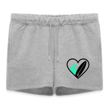 Surf coeur Wave Board Mer Eté - Short de survêtement femme premium - gris chiné - Devant - AI Model Female 172 light (172cm)