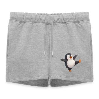 Dessin animé Maître Kung-Fu Pingouin Mignon Grandes Danses - Short de survêtement femme premium - gris chiné - Devant - AI Model Female 172 light (172cm)