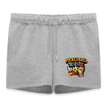 Grands rêves au pickleball, puissance des genoux - Short de survêtement femme premium - gris chiné - Devant - AI Model Female 172 light (172cm)