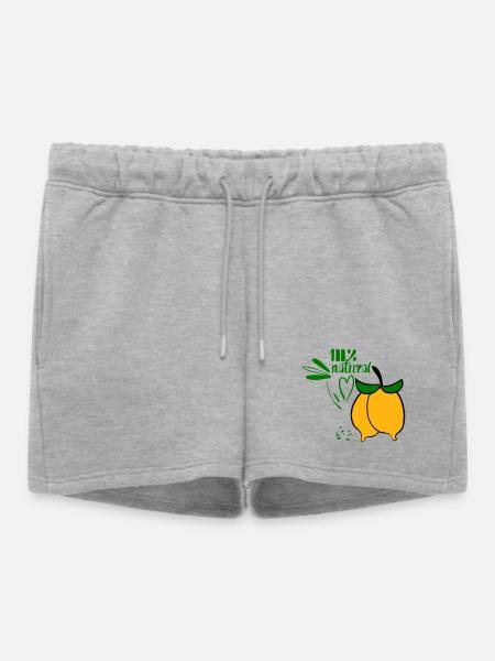 Zitronen - Frauen Premium Organic Sweatshorts - Grau meliert