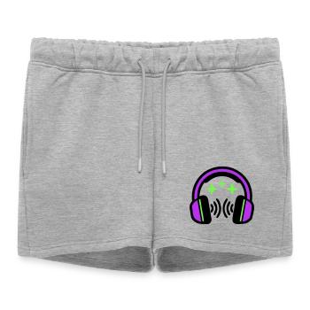 Headphones Stars Icon - Women’s Premium Organic Sweatshorts - heather grey - Front - AI Model Female 172 light (172cm)