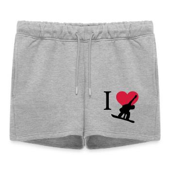J'aime Snowboarding - Short de survêtement femme premium - gris chiné - Devant - AI Model Female 172 light (172cm)